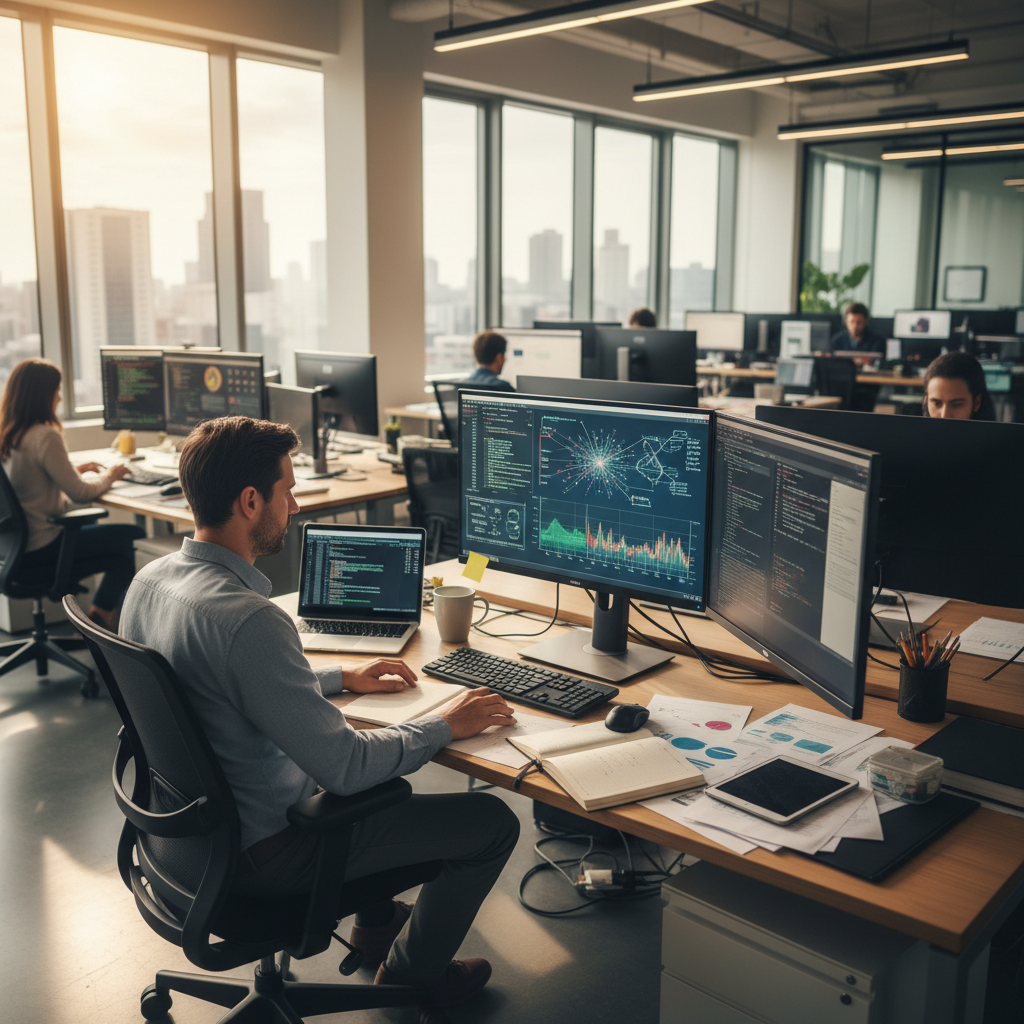 Technology professional working with AI and data systems