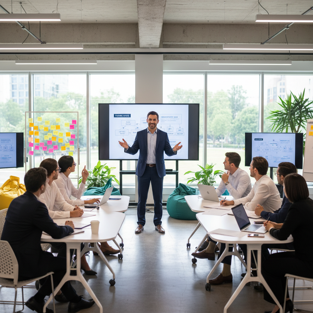 Cliff, estratega en formación corporativa y desarrollo humano aplicado de 3PP Global, en ambiente de capacitación profesional