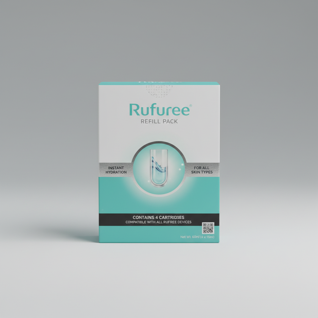 Rufuree cartridge refill pack, dark product photography