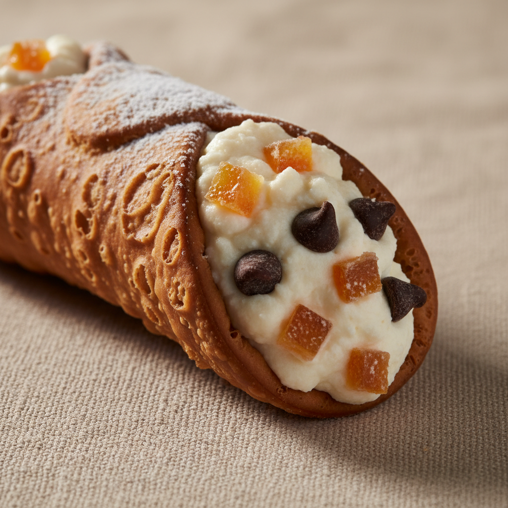 Cannoli Siciliani - Crispy pastry shells filled with sweet ricotta, dark chocola