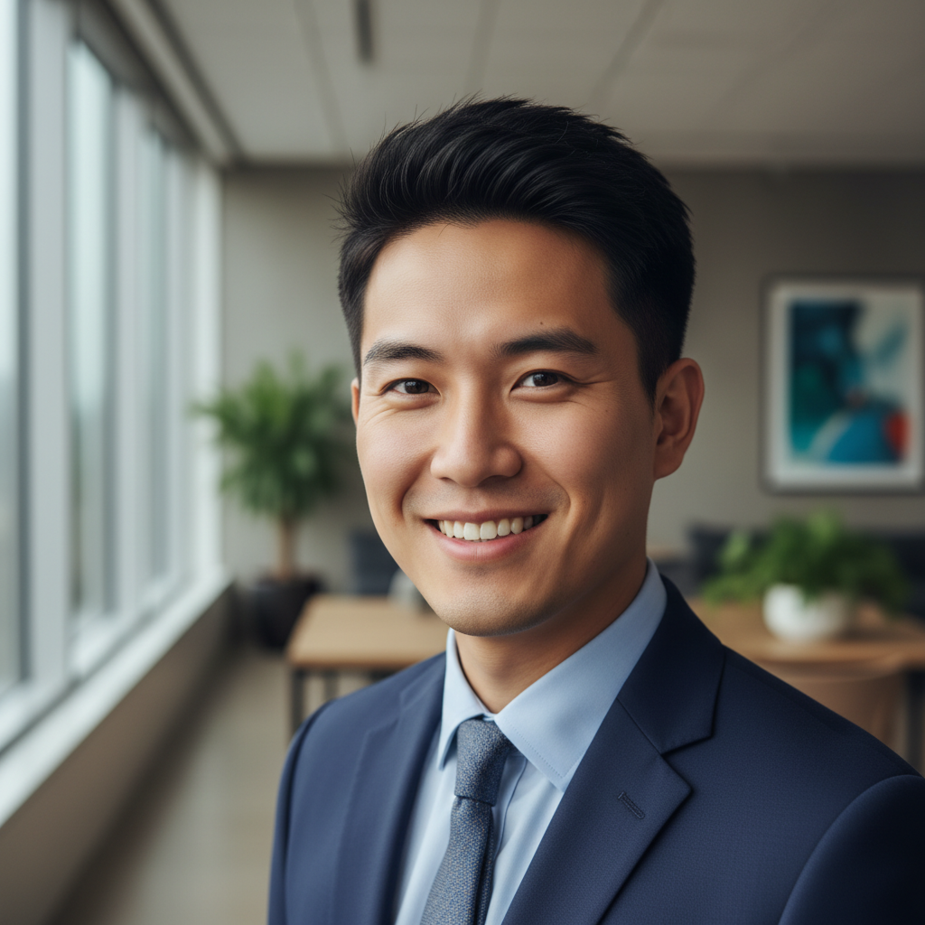 Professional headshot of Michael Chen in modern office setting