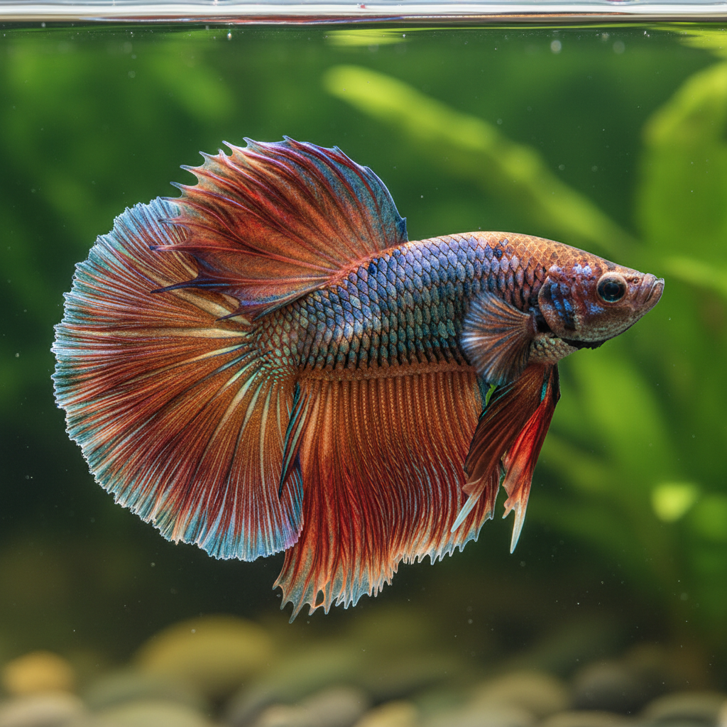 Halfmoon Betta — Rare Copper Dragon Scale — aquatic listing from Melbourne, VIC