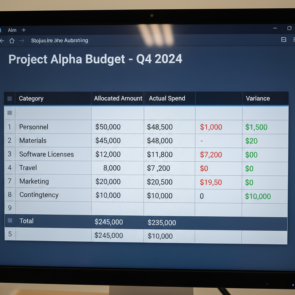 Zero-based budget spreadsheet showing every rupee allocated to specific categories