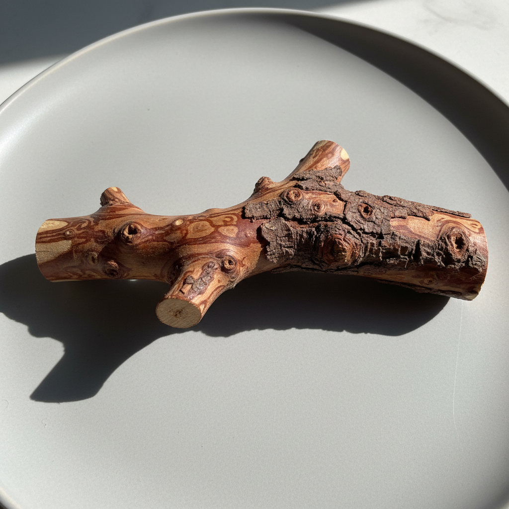 Natural manzanita wood perch with varied textures for foot health
