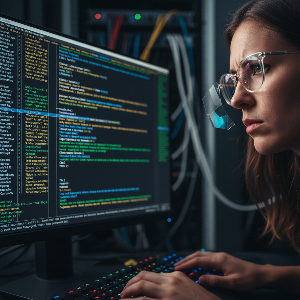 Fatima Al-Rashid, security researcher, reviewing network packet captures on dark-mode terminal screen