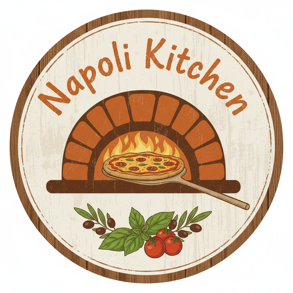 Napoli Kitchen restaurant logo showing wood-fired pizza