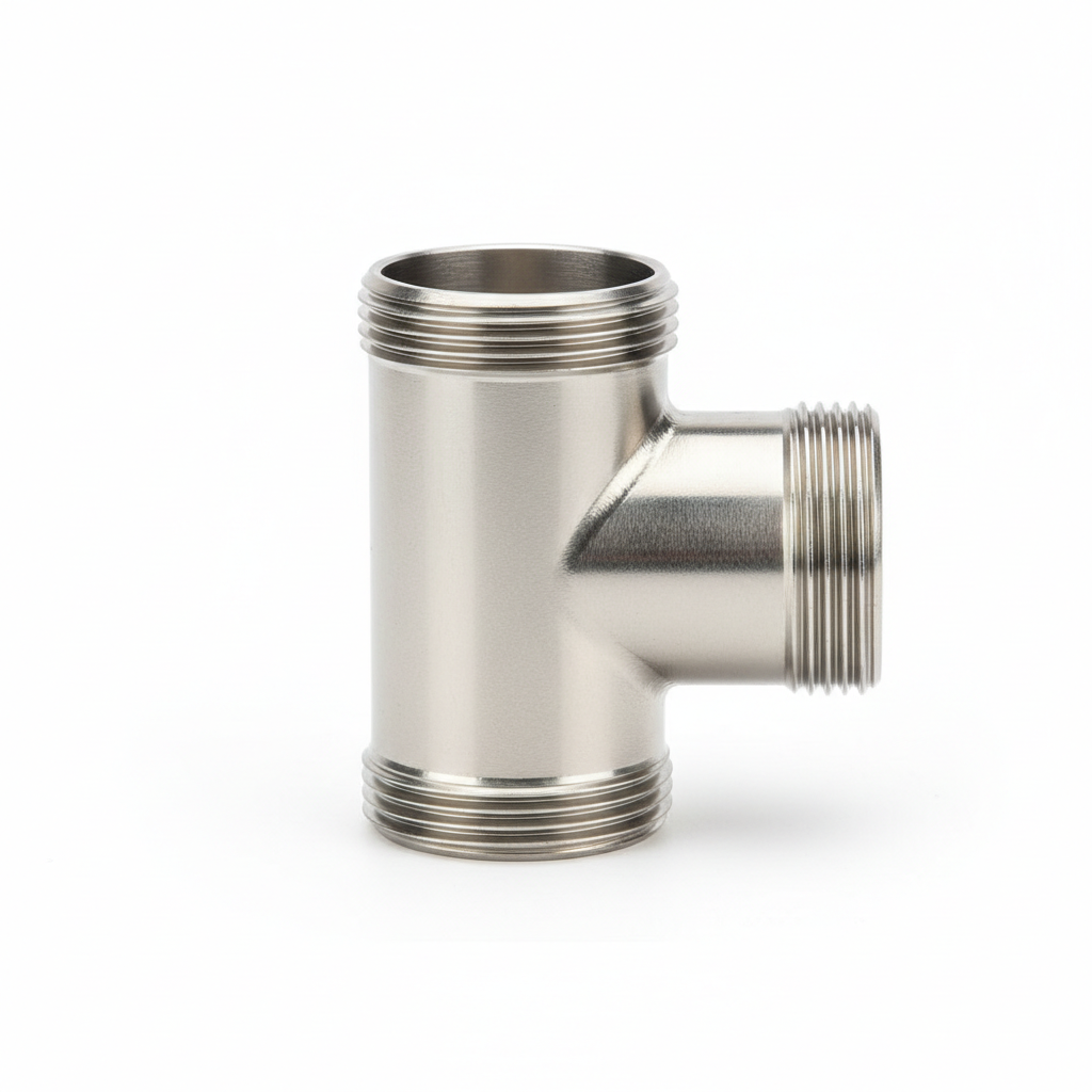 Mild steel tee pipe fittings for branching pipeline connections