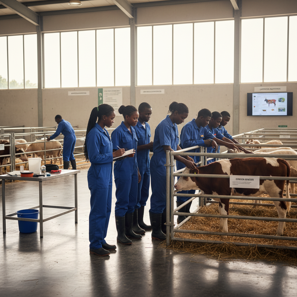 African university students collaborating on a group project in a modern classroom at GHITS