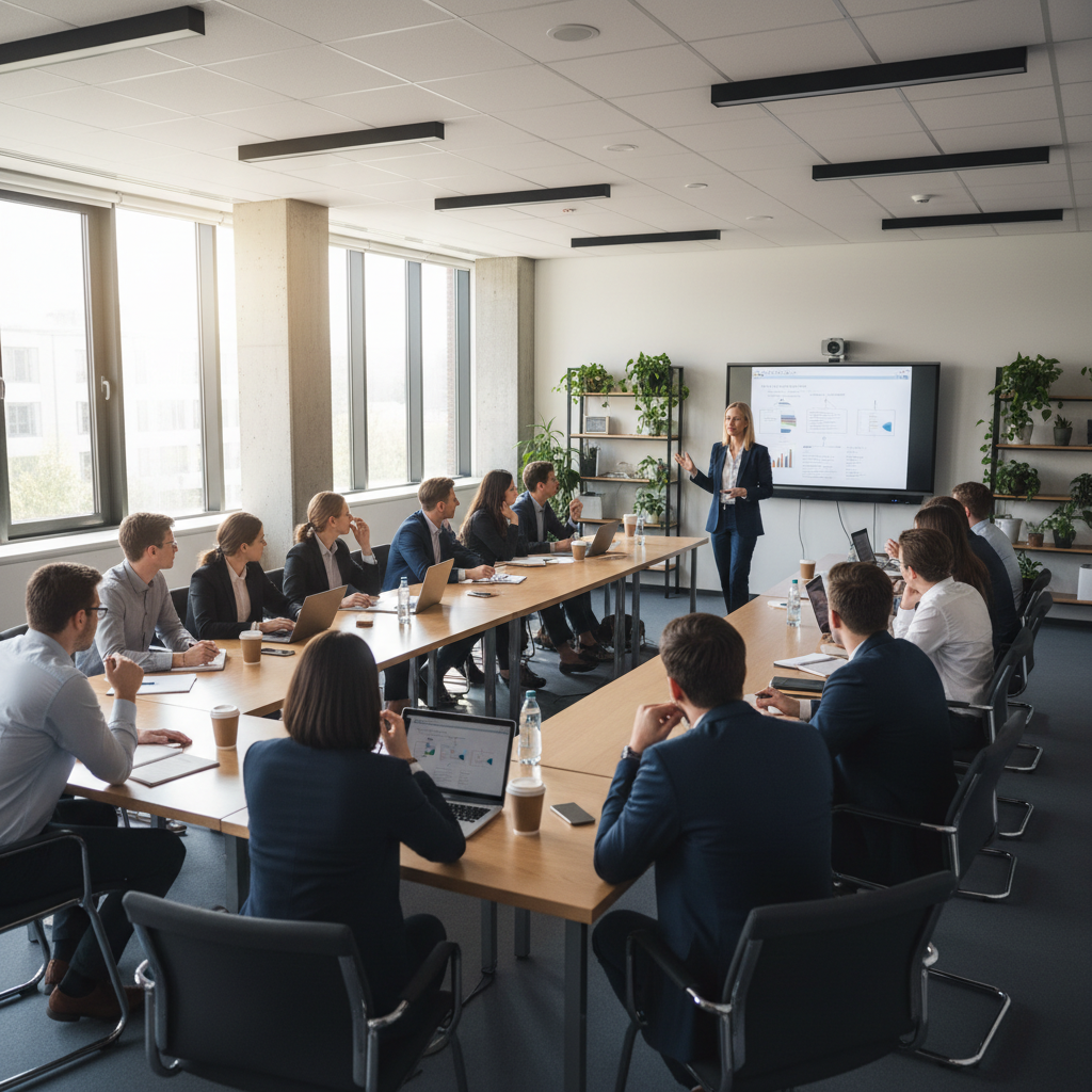 James Okafor, Head of Growth at Forge Analytics, in a collaborative team meeting environment
