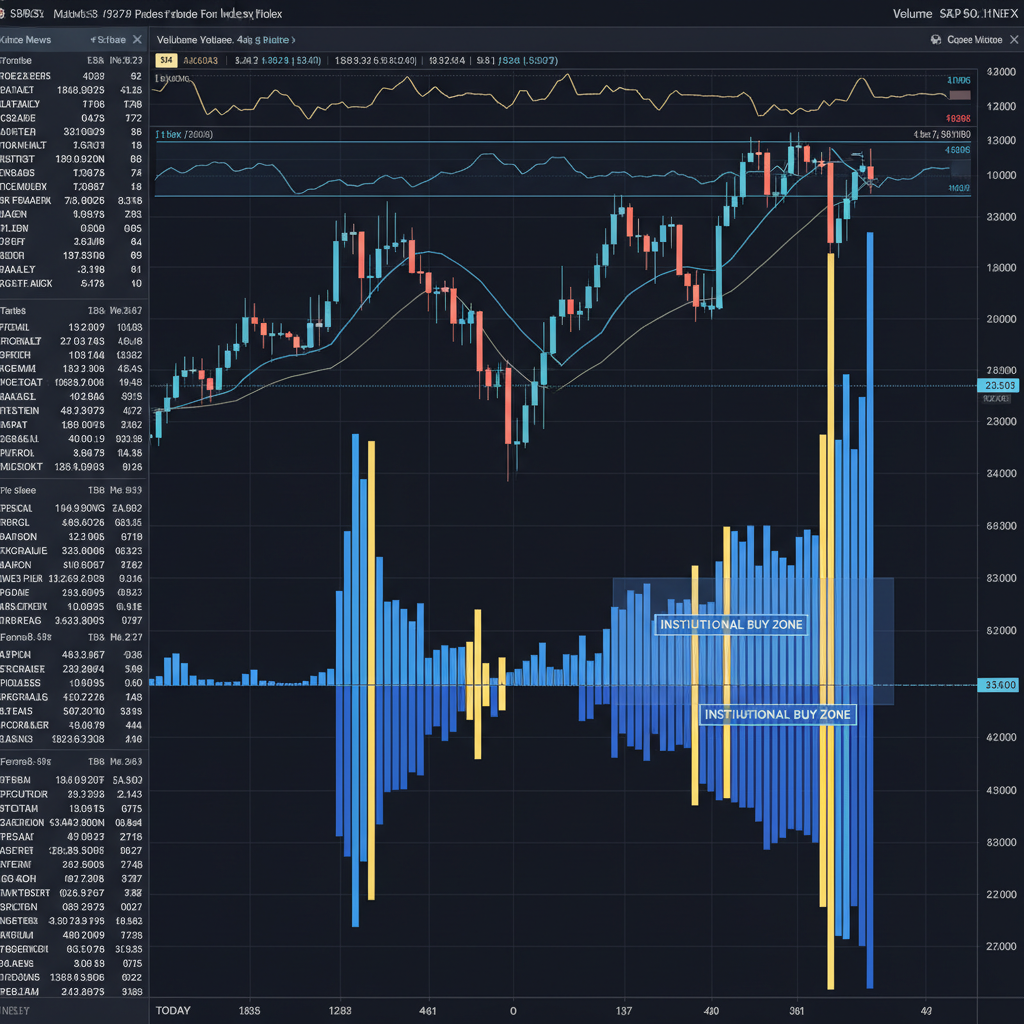 Forex chart highlighting order block zones with institutional candles marked on dark trading platform