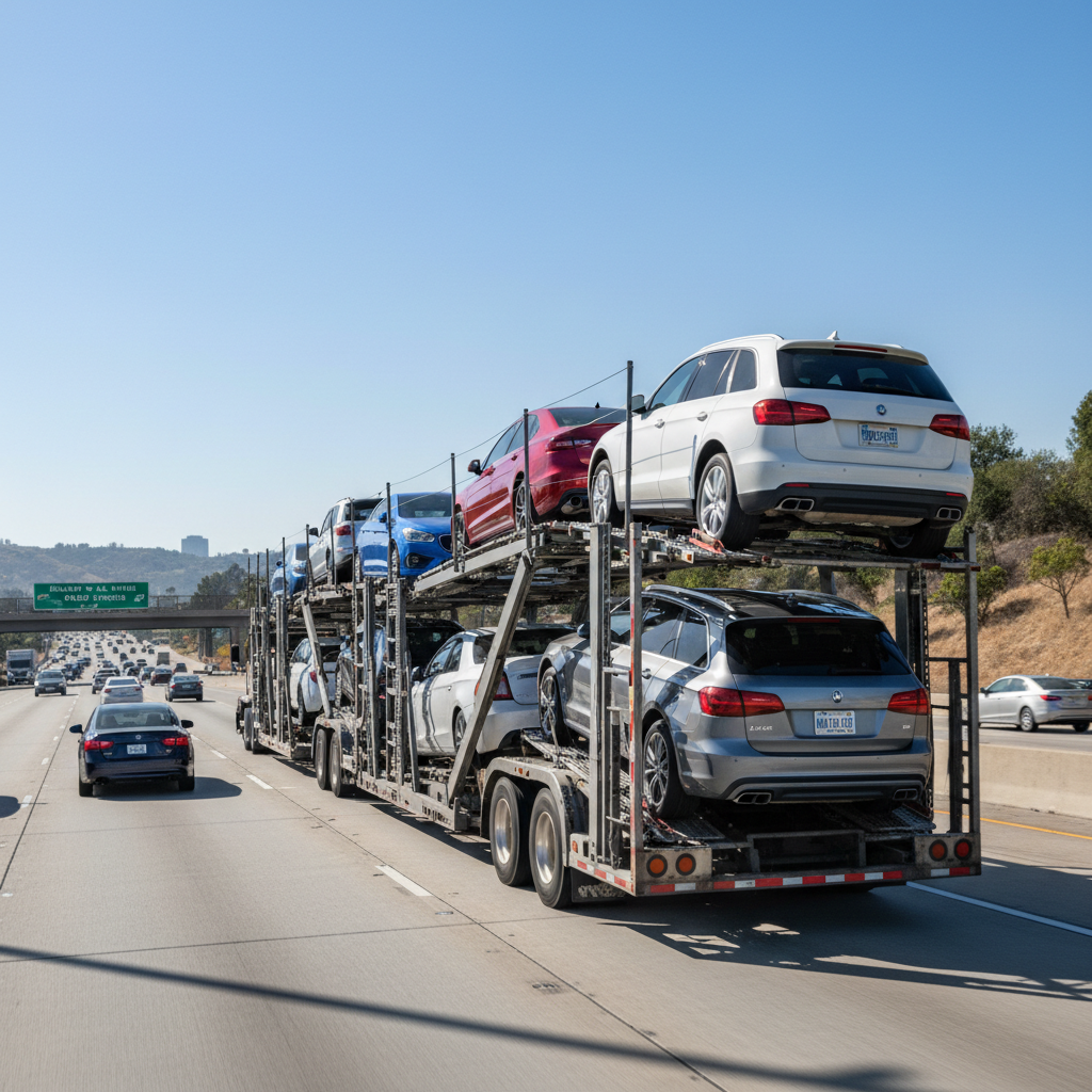 Autotransporter auf Autobahn