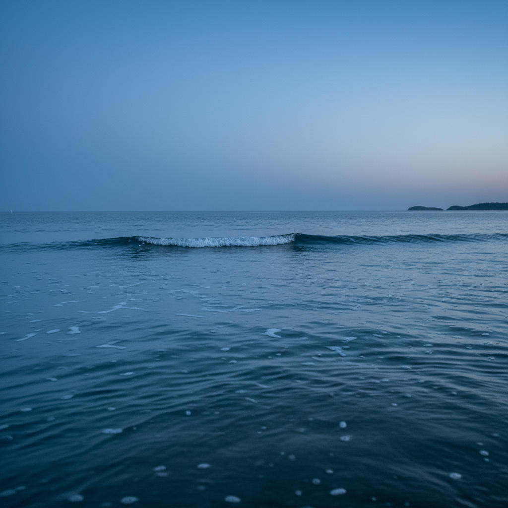 Ocean photography at blue hour