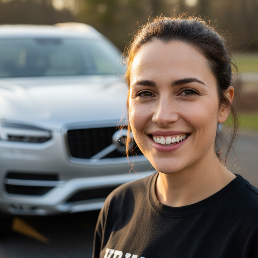 Megan Calloway, XC90 owner, warm-toned portrait