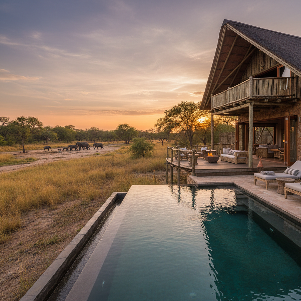 Matetsi boutique hotel suite with private plunge pool and Zambezi river view