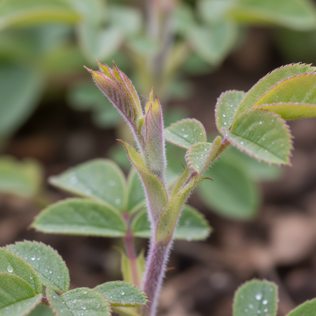 Rosehip at 5 weeks, soft lavender coat emerging