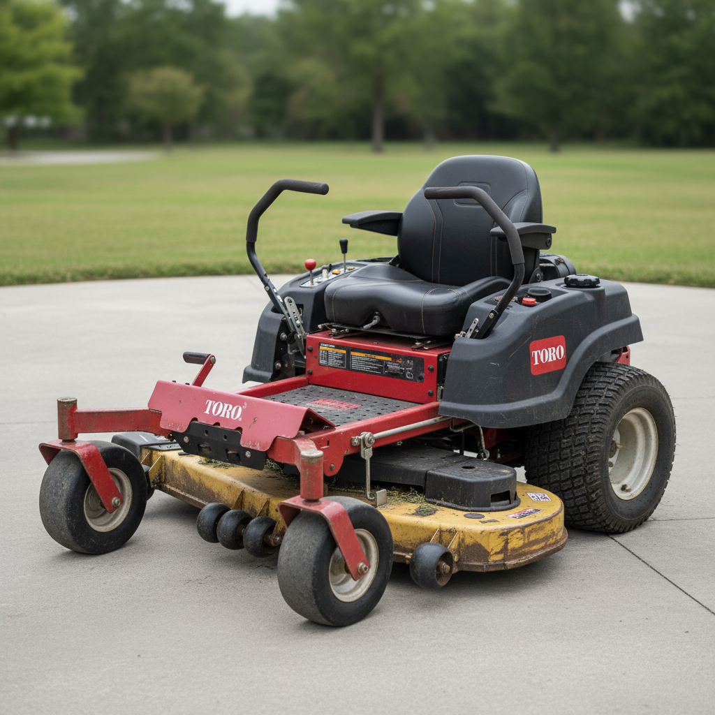 Toro zero-turn mower cutting a wide green lawn — authorized dealer Palm Beach County