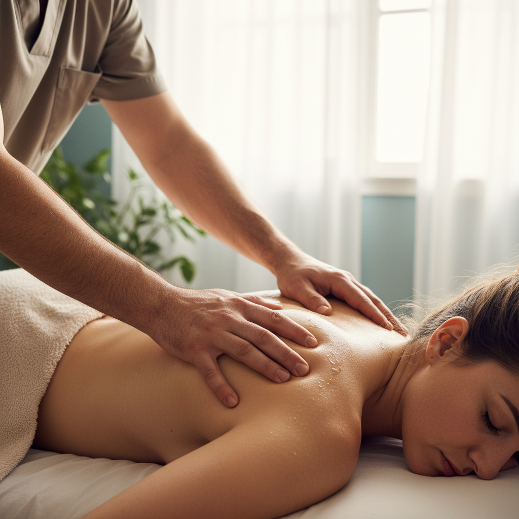 Deep tissue massage therapy session