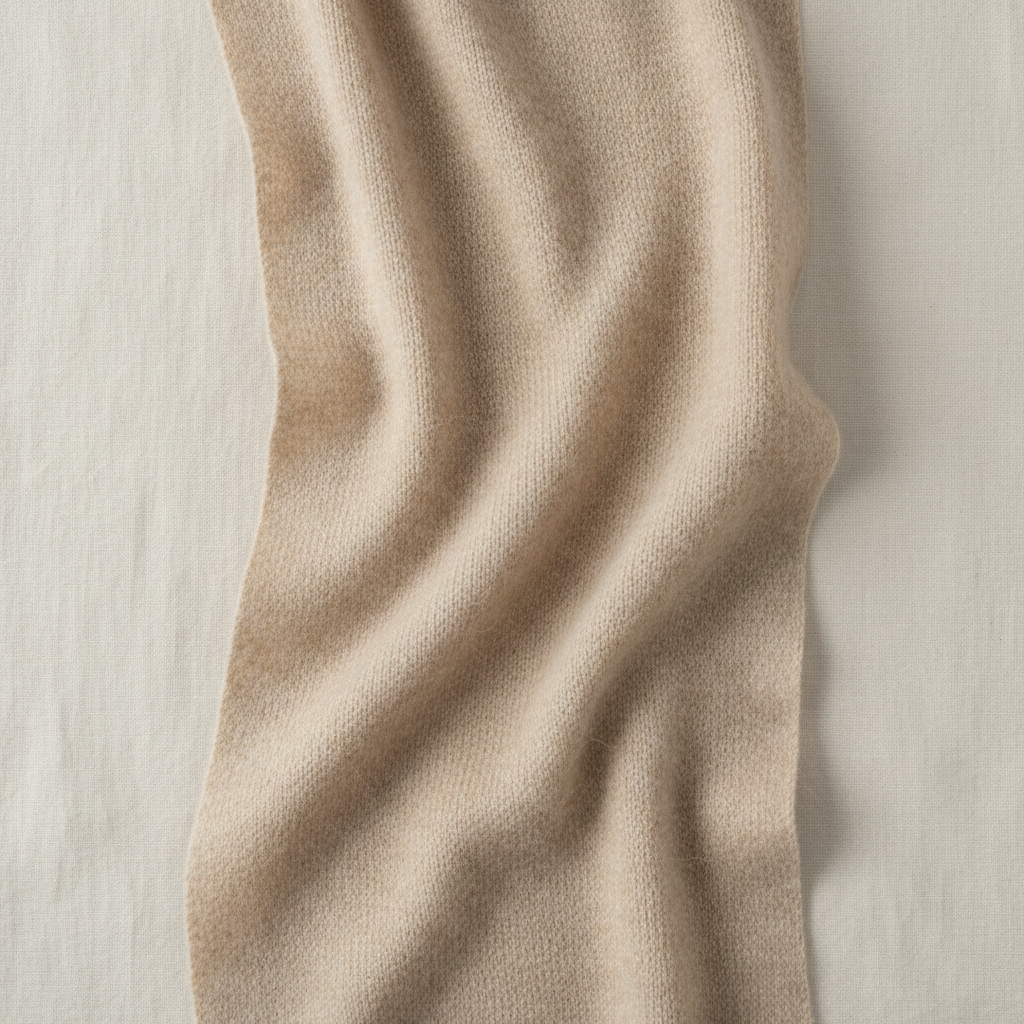 Close-up of merino wool texture on dog bed surface
