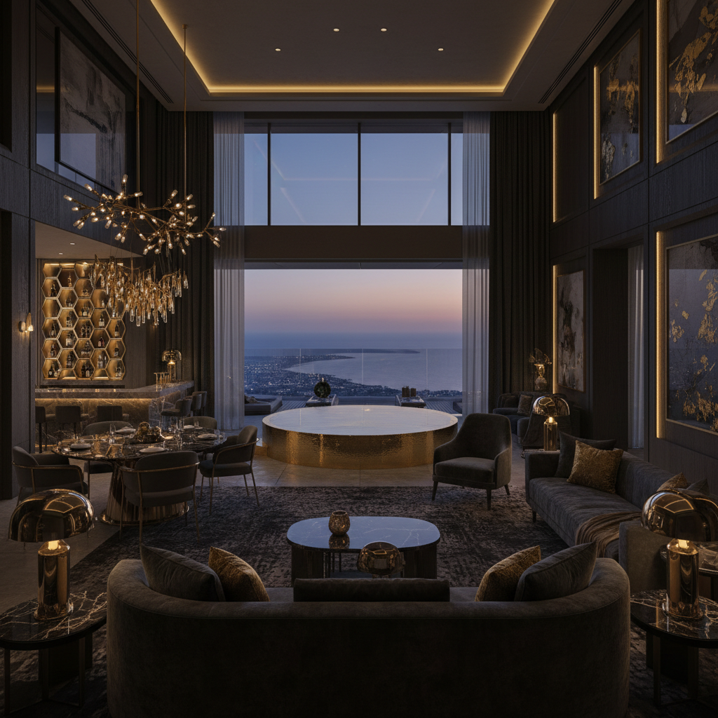 Ultra-luxury penthouse interior with hotel-managed services and Burj views at Address Residences