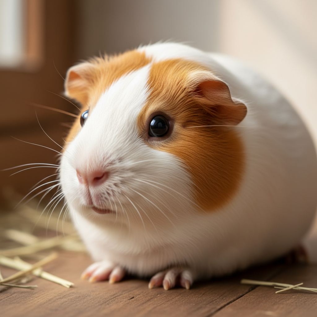 Customer photo of Mochi guinea pig with smooth groomed coat and bright eyes