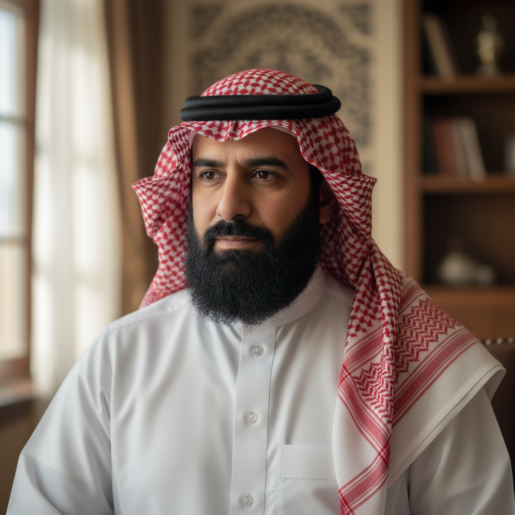 Saudi Arabian businessman in traditional dress, professional headshot