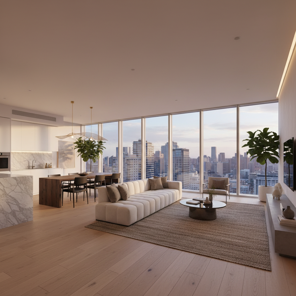 Modern canal apartment with large windows and bright interior in Amsterdam