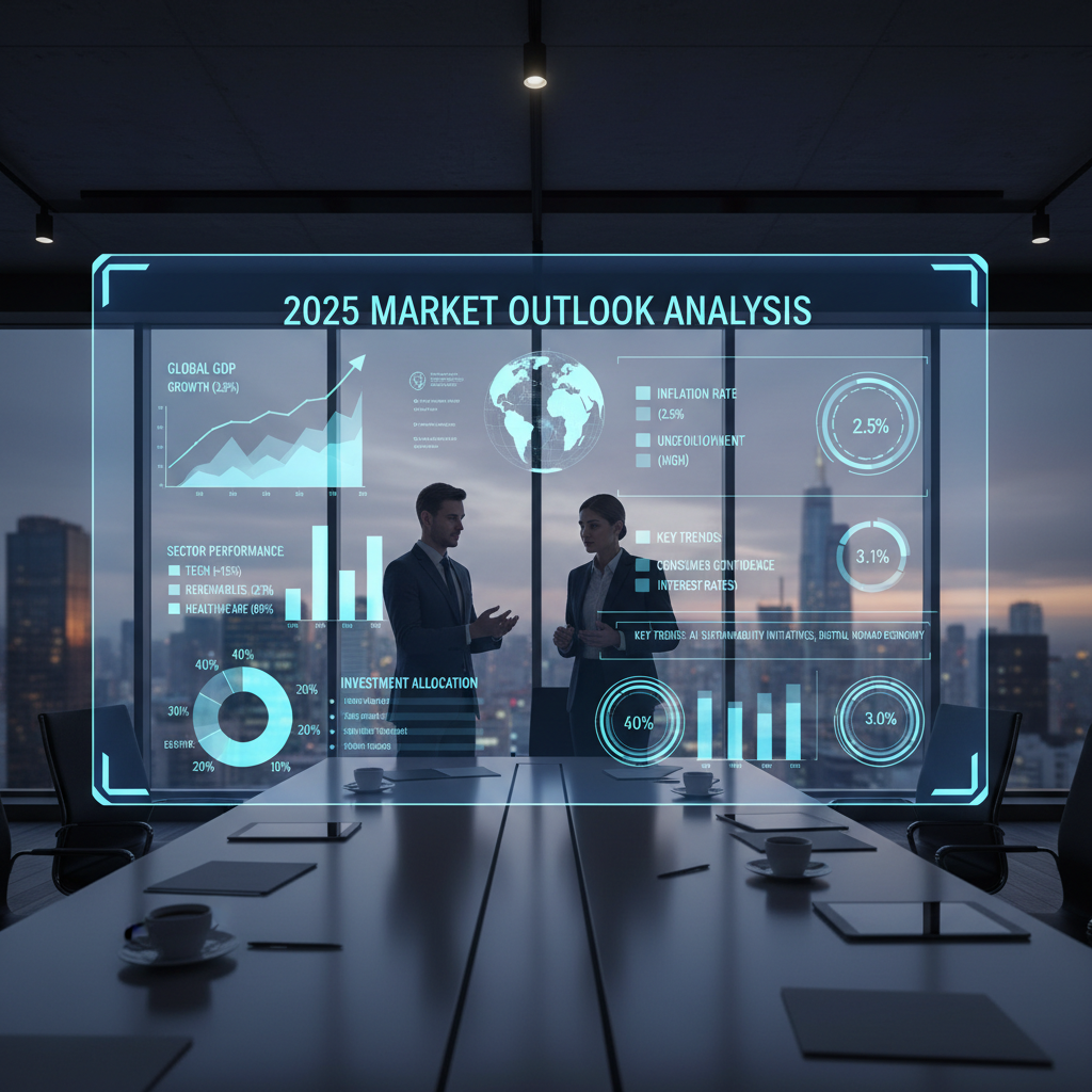 2025 market outlook analysis with financial charts and economic indicators