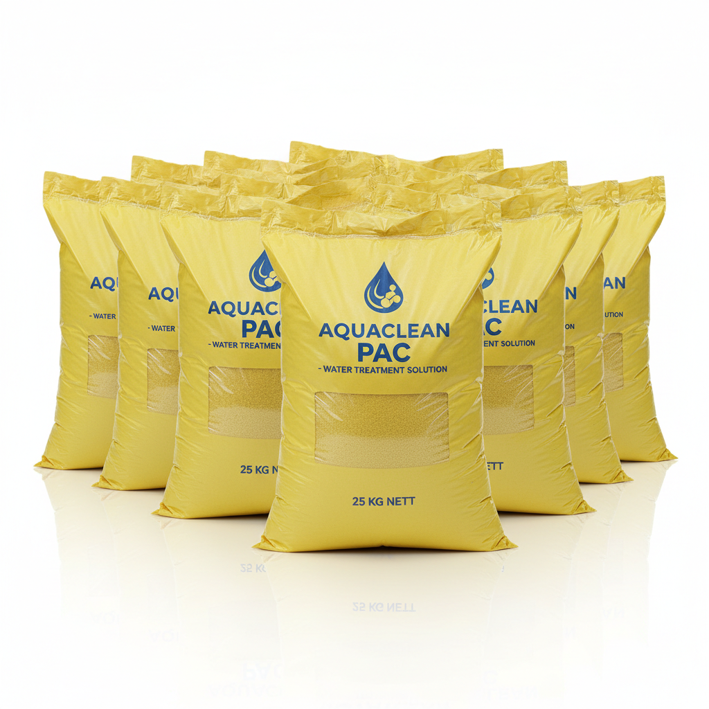 Yellow blowing agent powder in hazmat-labeled industrial bags