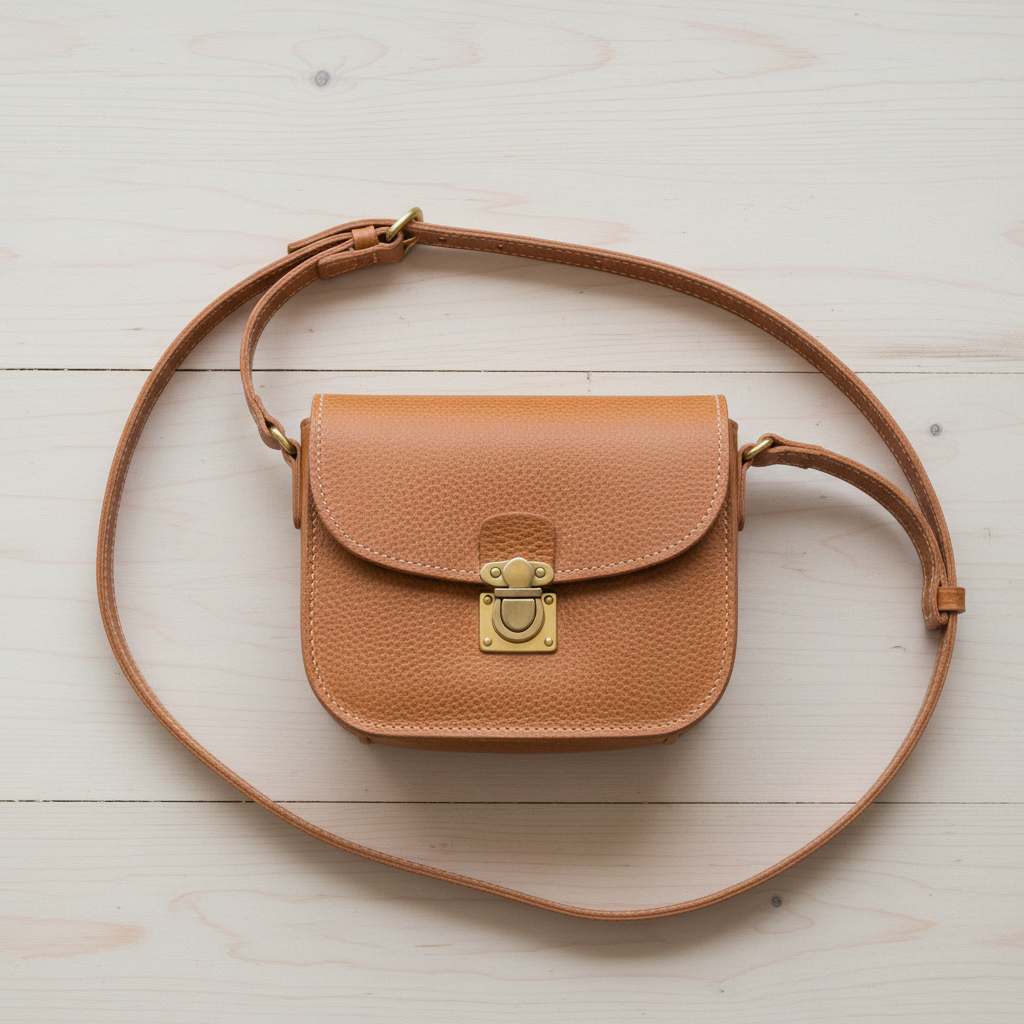 Tan leather crossbody bag