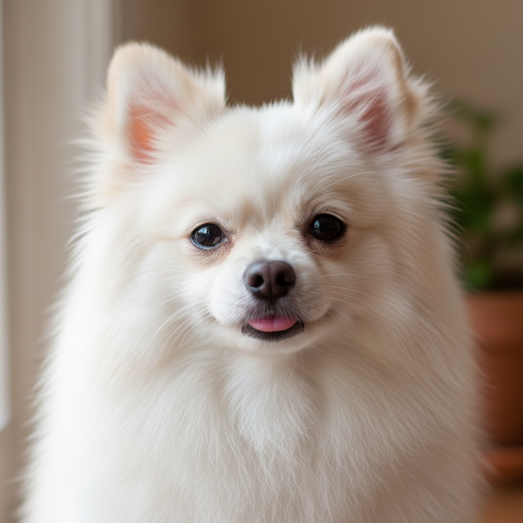 Cute small dog with groomed coat