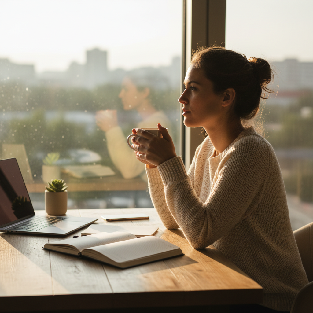 Sarah Chen, founder of Drift, photographed in warm afternoon light