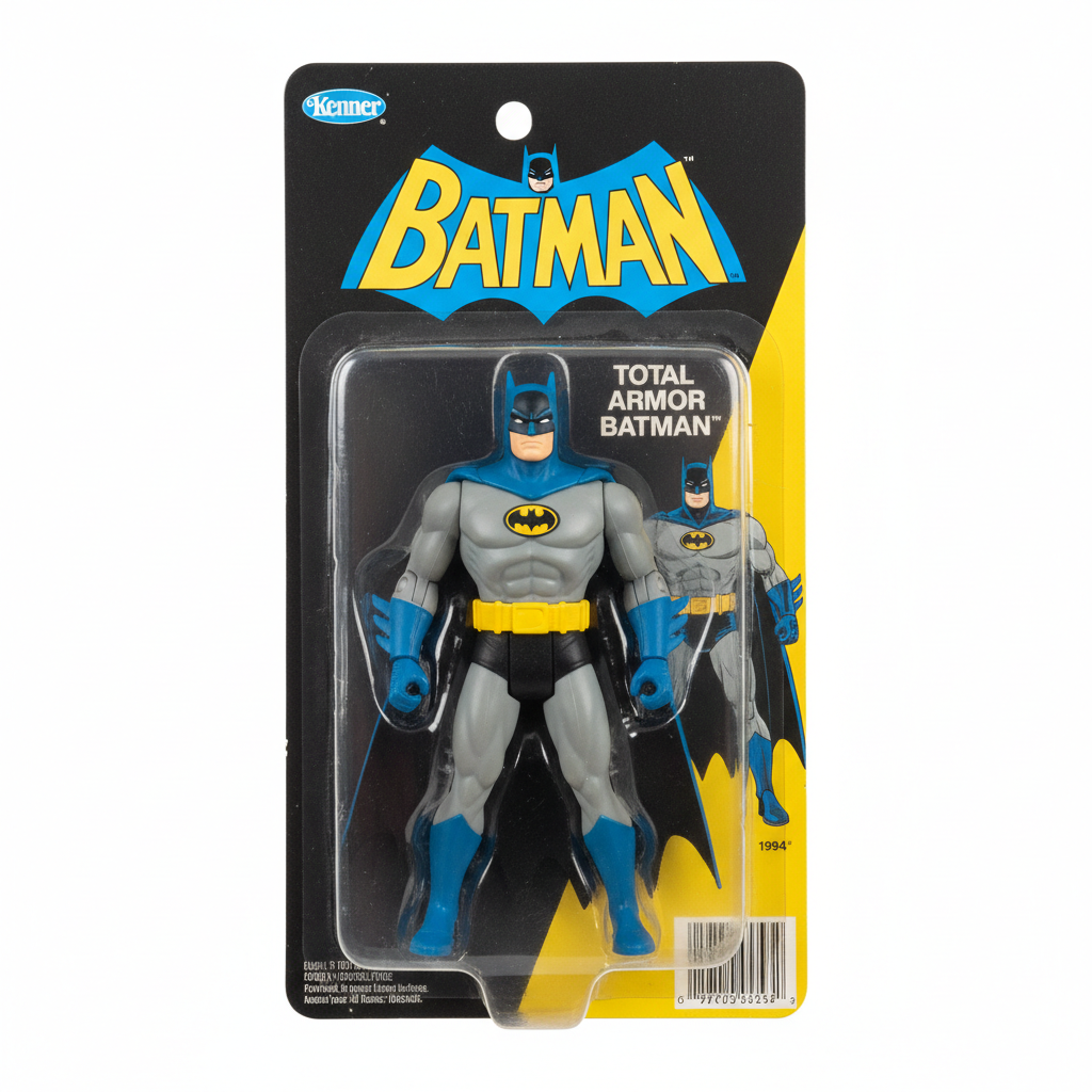 Vintage 1994 Kenner Batman action figure in near-mint condition with original blister card packaging