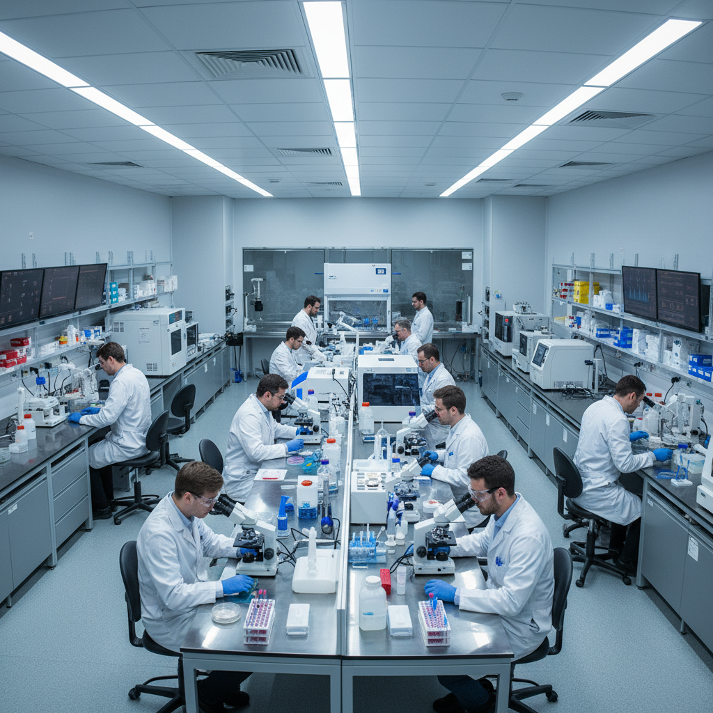 Respiratory disease research with pharmaceutical drug development laboratory