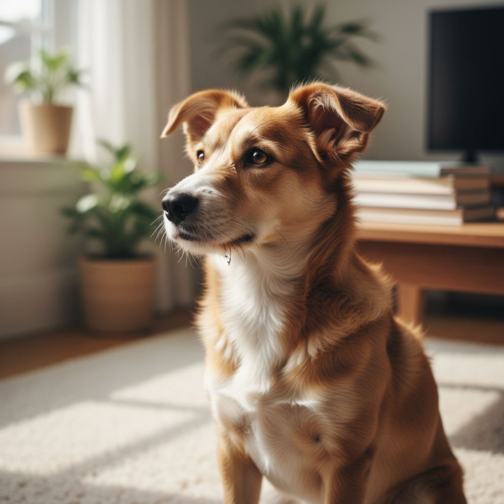 Adorable mixed breed dog at animal shelter looking for a loving forever home