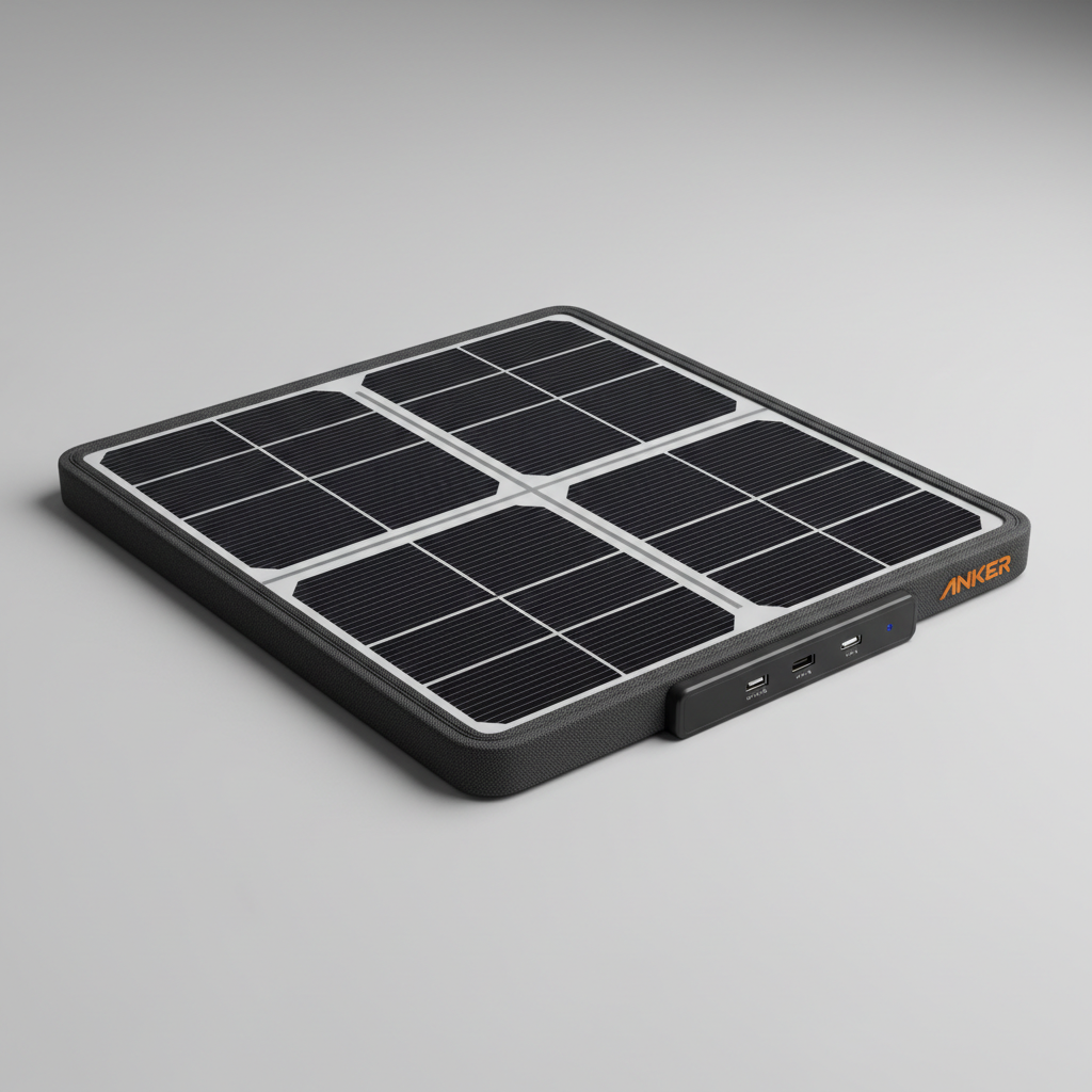 Panneau solaire Anker 625 100W avec port USB-C PD, cellules solaires noires haute efficacité