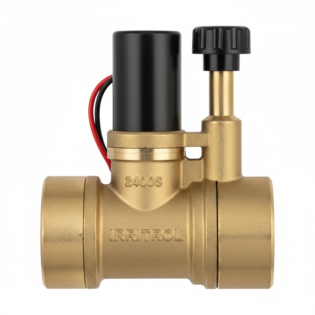 Irritrol 2400S brass solenoid valve with flow control stem