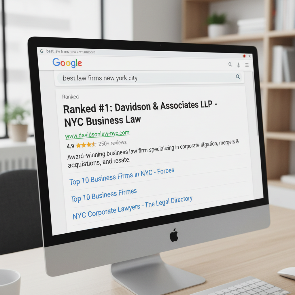Schermata risultati ricerca Google con posizionamento studio legale