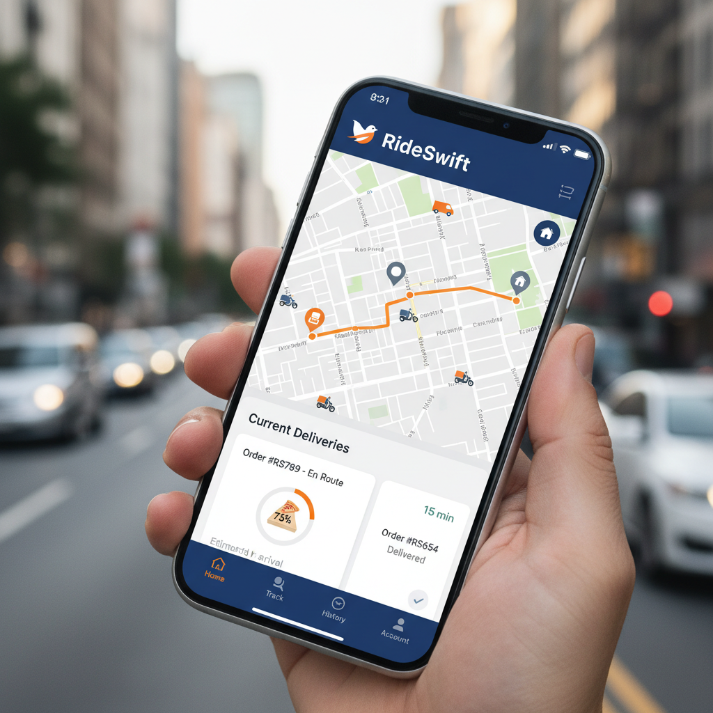 RideSwift delivery app - real-time logistics mobile application
