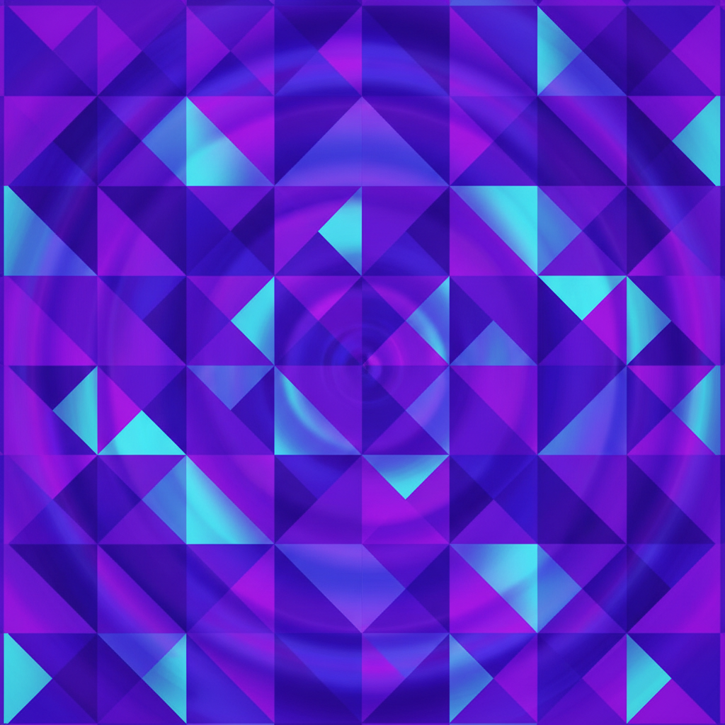 Colorful digital art with geometric purple patterns for Art Drops highlight