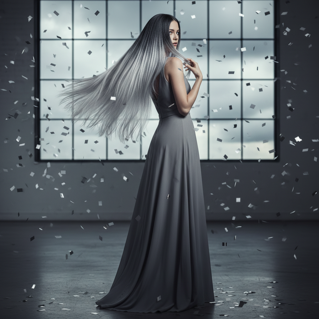 Final reveal of dramatic color transformation from dark to silver