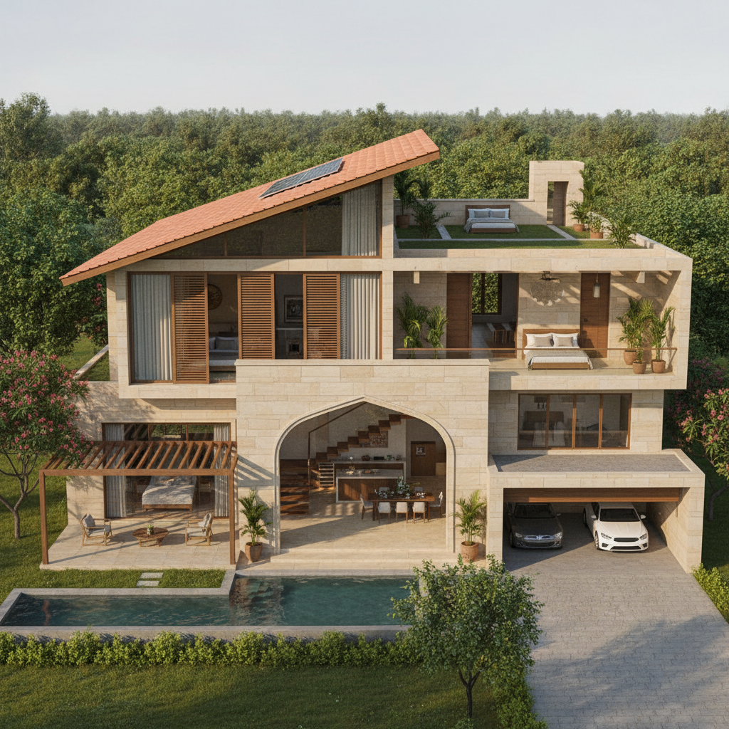 The Family Four-Bedroom — 4BHK architect-designed home on 450 sq yard plot in Bhopal, Madhya Pradesh by Buildrs.in