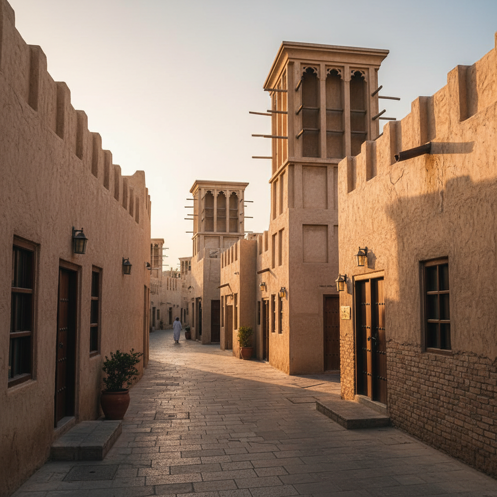Traditional wind-tower architecture in Al Fahidi Historical Neighborhood