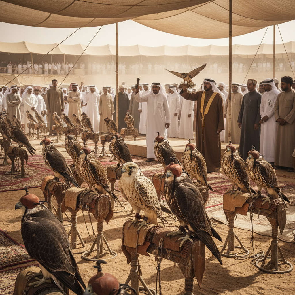 Mecca Region Falcon Auction — falconry event in Mecca, Saudi Arabia