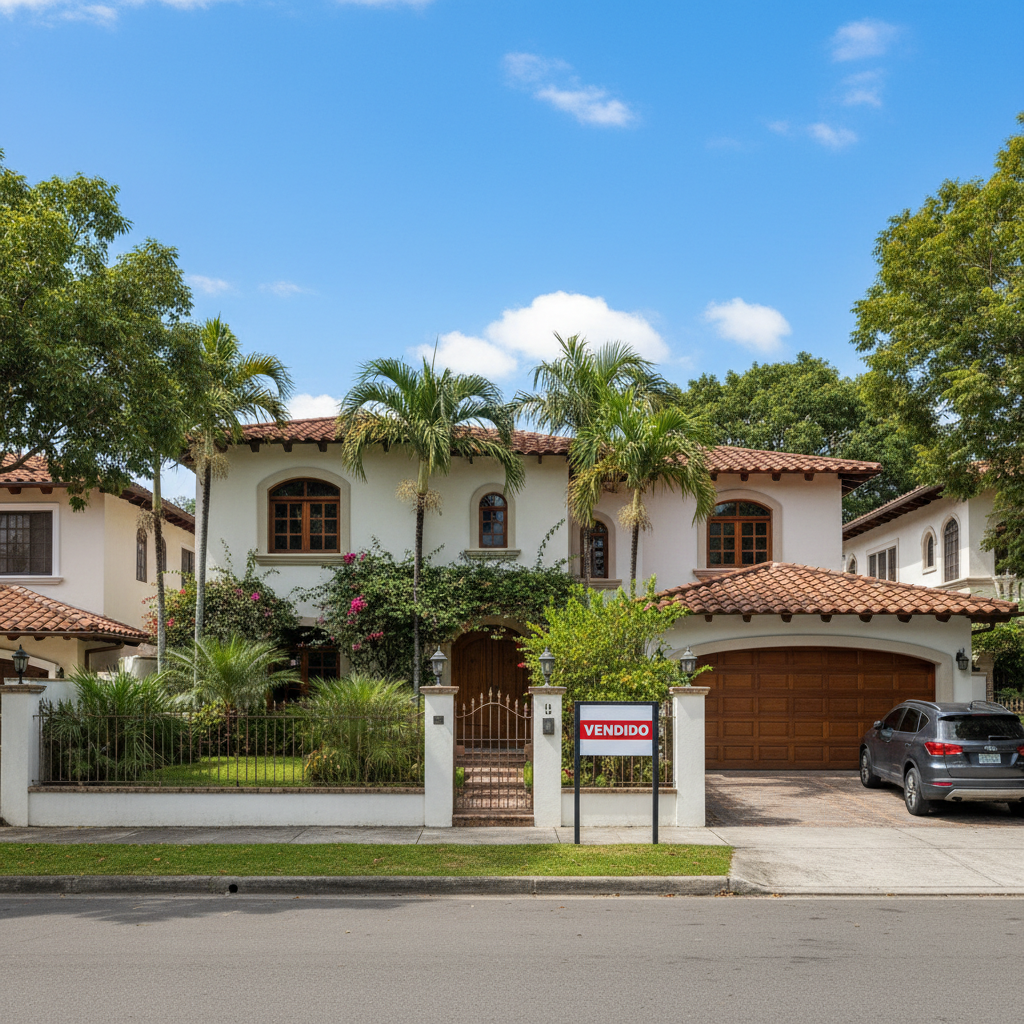 Casa residencial vendida en colonia La Mascota, San Salvador, con jardín y garage