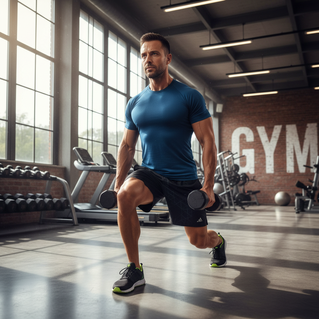 Blurred gym background behind pulled quote