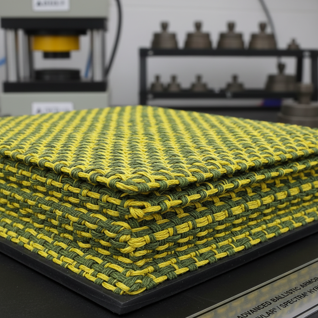 High-performance composite fiber material used in ballistic armor panels