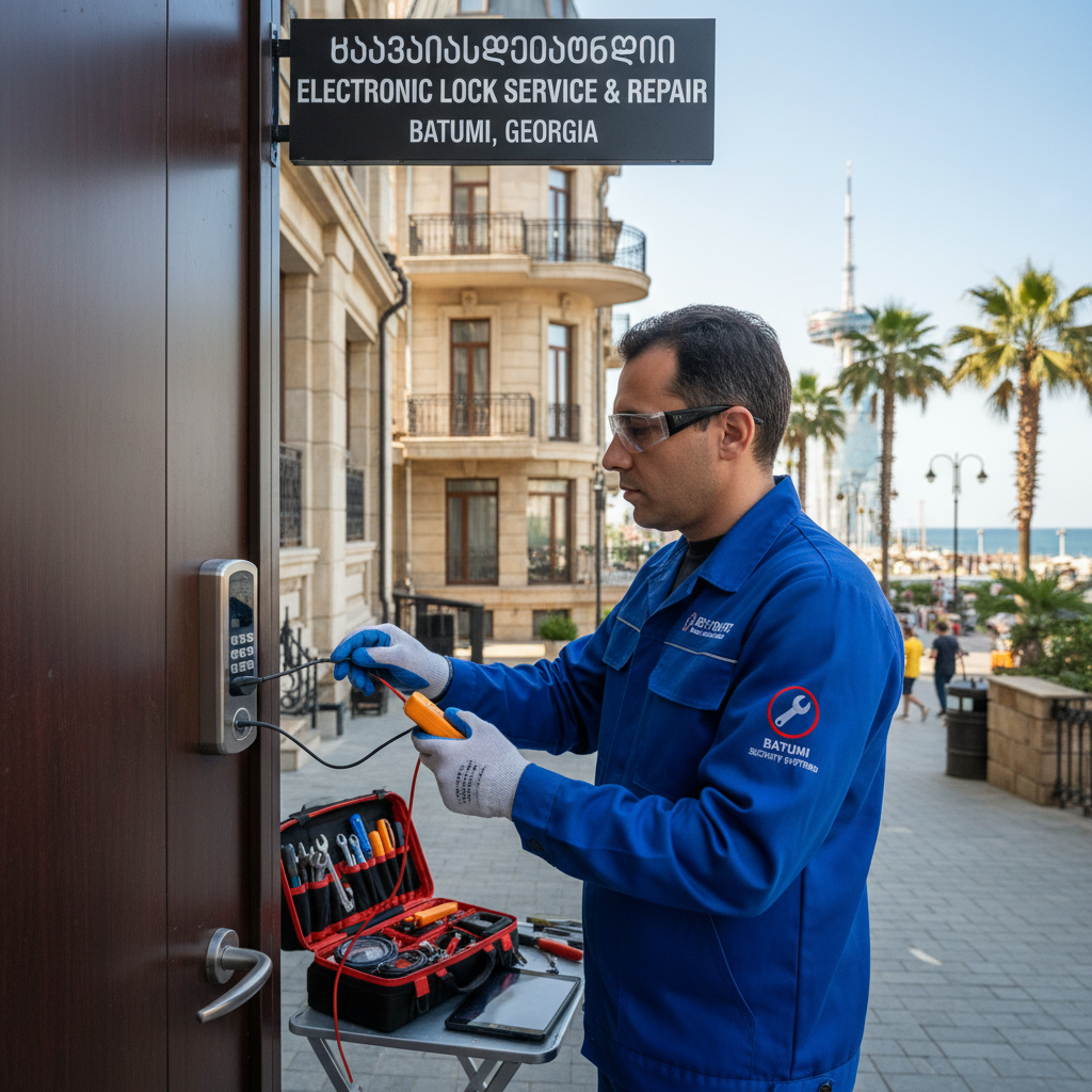 HUNE electronic lock maintenance and repair service in Batumi Georgia