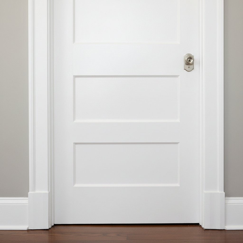 White enamel painted door and trim