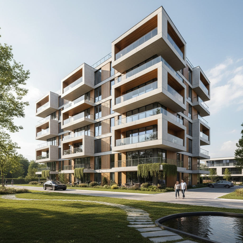 Apartment for rent in Lazimpat Kathmandu — modern multi-storey residential building with balconies