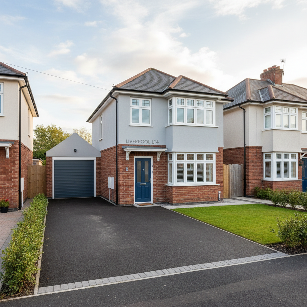 Four-bedroom semi-detached family home in Liverpool L14 with driveway and attached garage